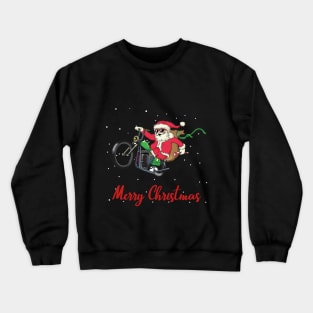 Funny Santa Motorcycle Biker Christmas Crewneck Sweatshirt